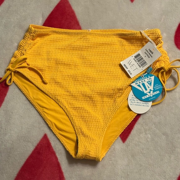 NWT WET SWIMWEAR Bright Yellow Bikini Bottom with Side Ties - Picture 9 of 9